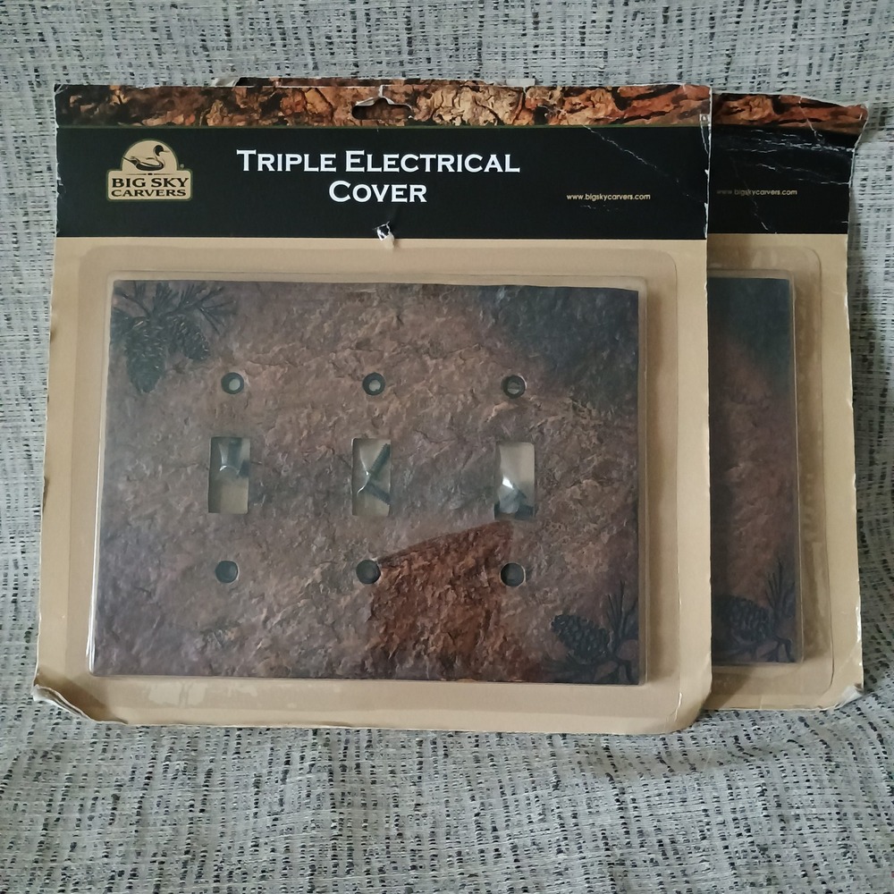 Big Sky Carvers Pinecone Triple Switch Plate Covers Rustic Cabin Decor 30170451